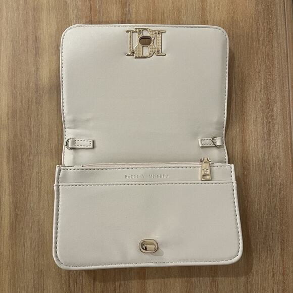 Badgley Mischka Women Clutch W/ Frame & Tweed Cover Off White Bag - Picture 3 of 11